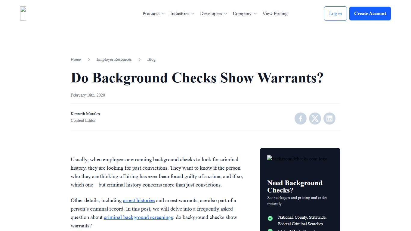 Do Background Checks Show Warrants? | BackgroundChecks.com