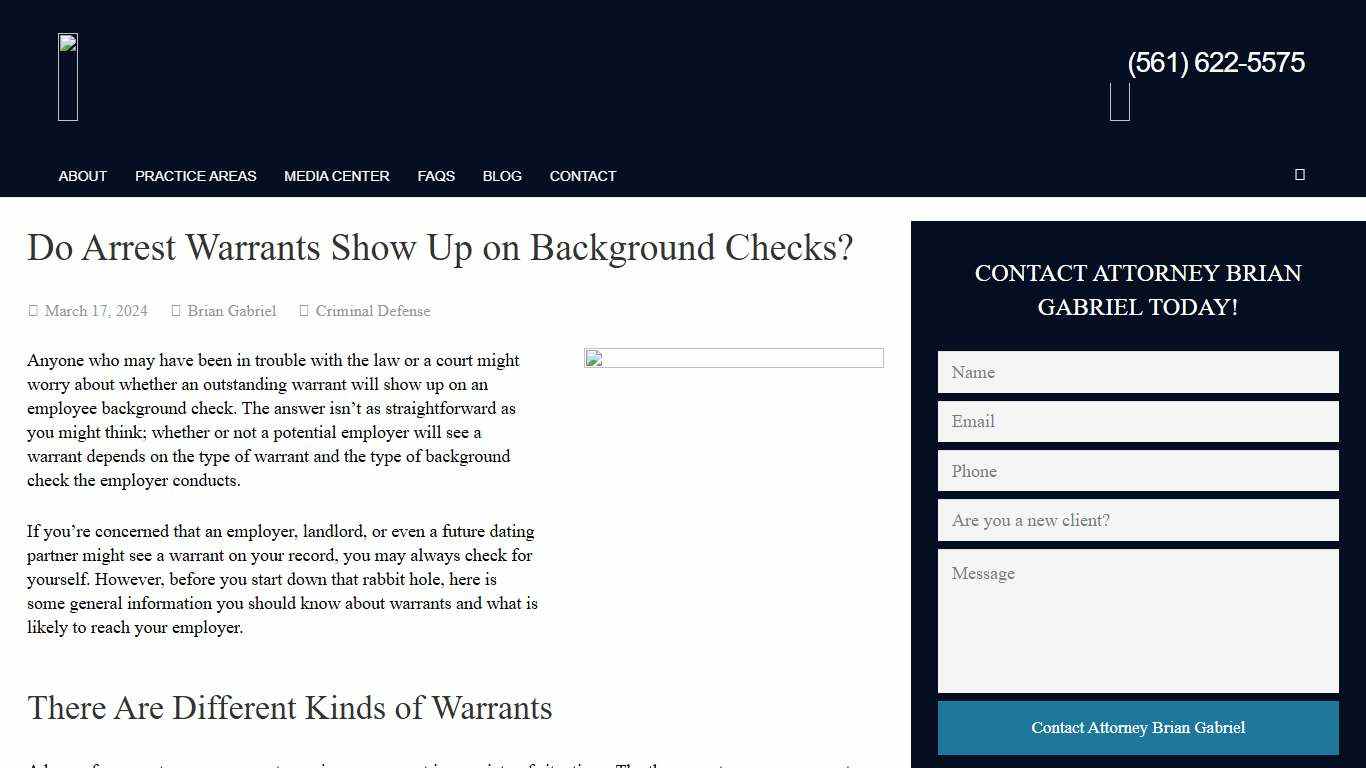 Do Arrest Warrants Show Up on Background Checks | Gabriel Law